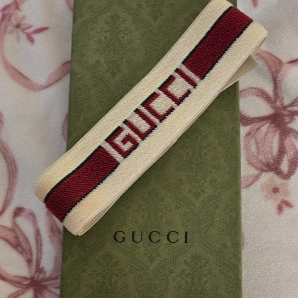 Gucci Cream and Red Logo Headband